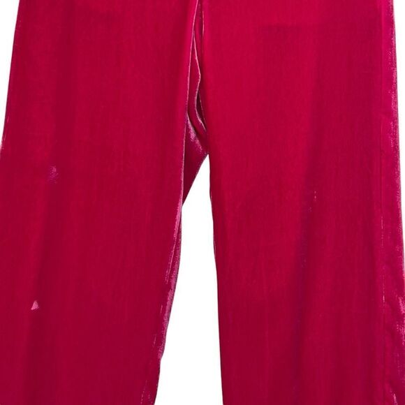 J Crew sz 0 Velvet Bright Berry Pink Pull On Peyton Pant High Rise Waist Trouser - Picture 5 of 14